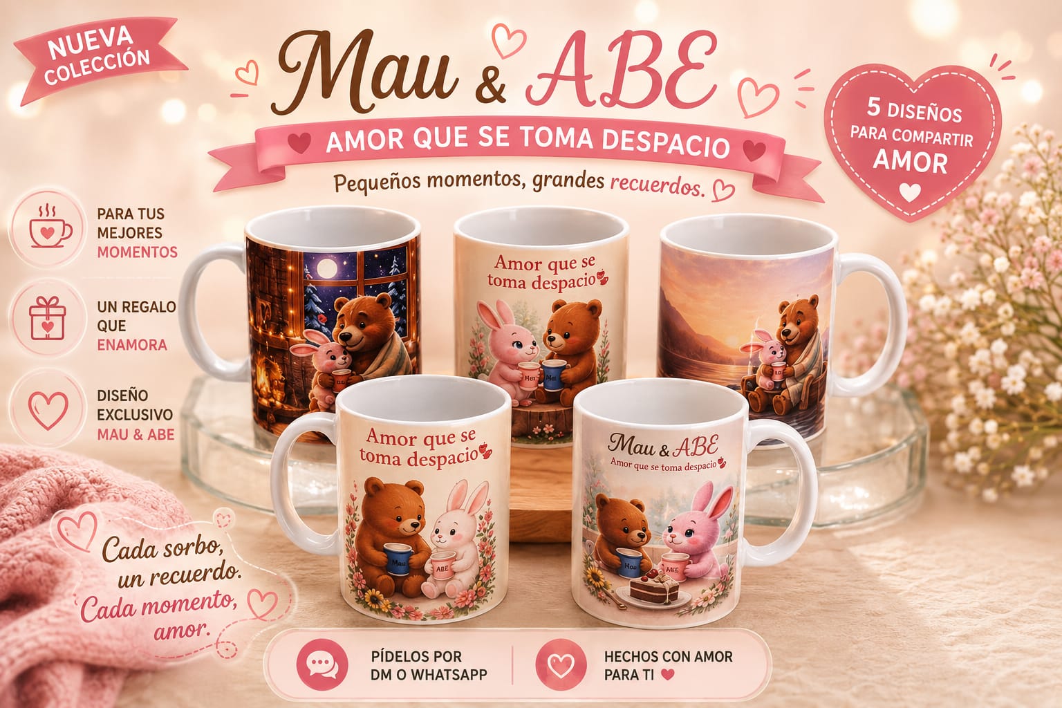Combo especial de Mau & ABE Love con colección de mugs y prendas ilustradas
